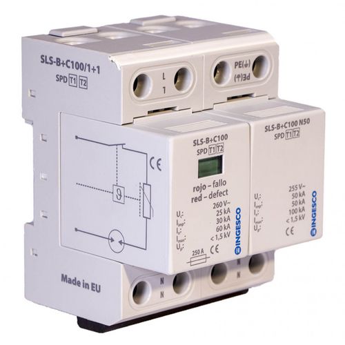 Parafoudre de type 1 + 2 - SLS-B+C100/1+1 - INGESCO - haute énergie / combiné / enfichable