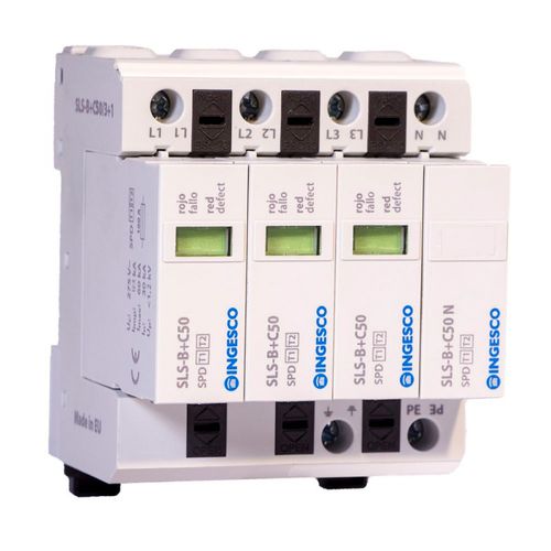 Parafoudre de type 1 + 2 - SLS-B+C50/3+1 - INGESCO - combiné / enfichable / basse tension