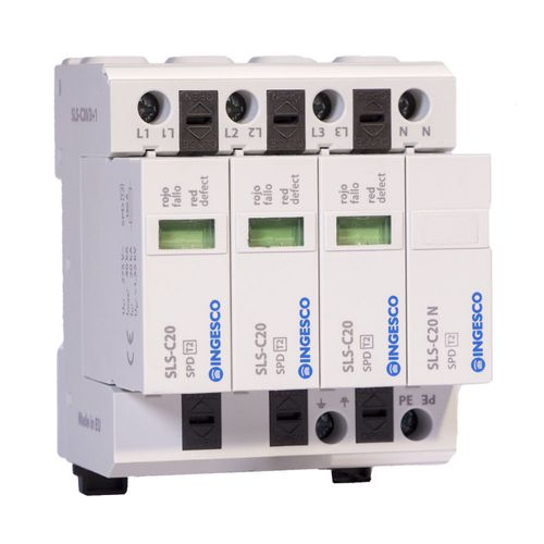 Parafoudre de type 2 - SLS-C20/3+1 - INGESCO - pour ligne électrique / contre les surtensions / enfichable
