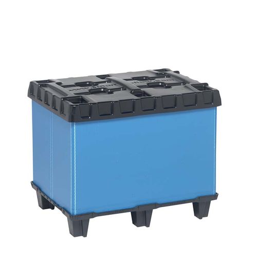 Caisse-palette en plastique - SF 600 TB - SMART FLOW EUROPE - pliable / ondulée / à jupe pliante
