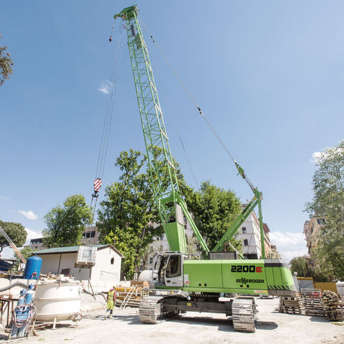 Grue à Chenilles Sennebogen 6113E - Échelle 1:50 - ROS 00225.8 - Neuf En Boîte - Métal