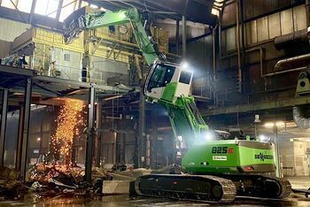 Pelleteuse intermédiaire - 825 E - SENNEBOGEN Maschinenfabrik GmbH - sur chenilles / diesel / pour chantier de construction