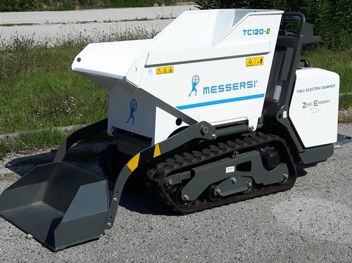 Mini-dumper à chenilles - tc120-e - Messersì S.p.A. - électrique / à benne élévatrice / autochargeuse