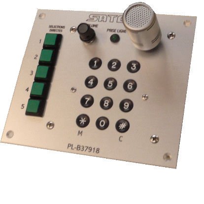 Système d'interphone - Poste Type PL04-C-5D - SATEC