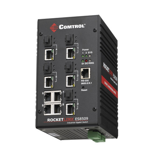 Commutateur Ethernet administrable - RocketLinx ® ES8509-XT - Comtrol Corporation - 5 ports / gigabit / sur rail DIN