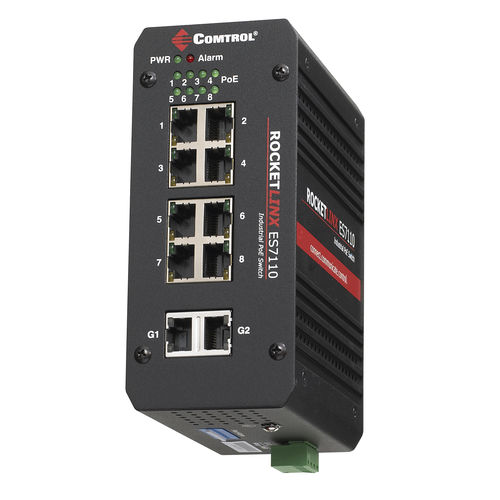 Commutateur Ethernet non administrable - RocketLinx® ES7110 - Comtrol Corporation - 8 ports / gigabit / à liaison sans fil