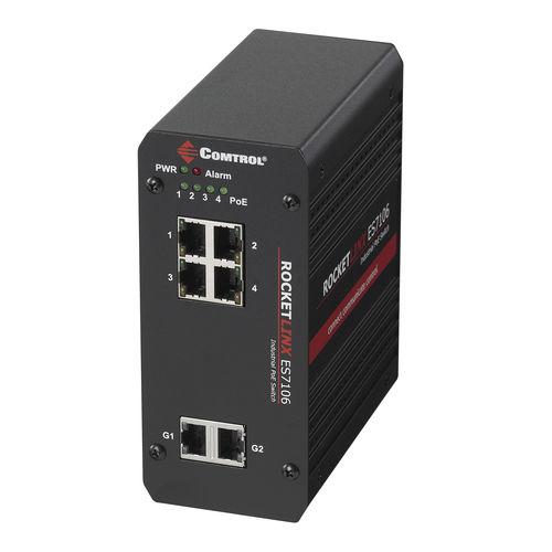 Commutateur Ethernet non administrable - RocketLinx® ES7106-VB - Comtrol Corporation - 6 ports / gigabit / à liaison sans fil