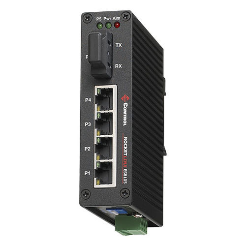 Commutateur Ethernet non administrable - RocketLinx ES8105F-M-XT - Comtrol Corporation - 4 ports / sur rail DIN / compact