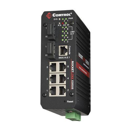 Commutateur convertisseur administrable - RocketLinx ® ES8508F-M-XT - Comtrol Corporation - 8 ports / de fibre optique / gigabit