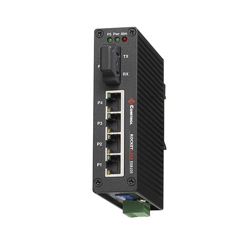 Commutateur Ethernet non administrable - RocketLinx ES8105F-S-XT - Comtrol Corporation - 5 ports / de fibre optique / sur rail DIN