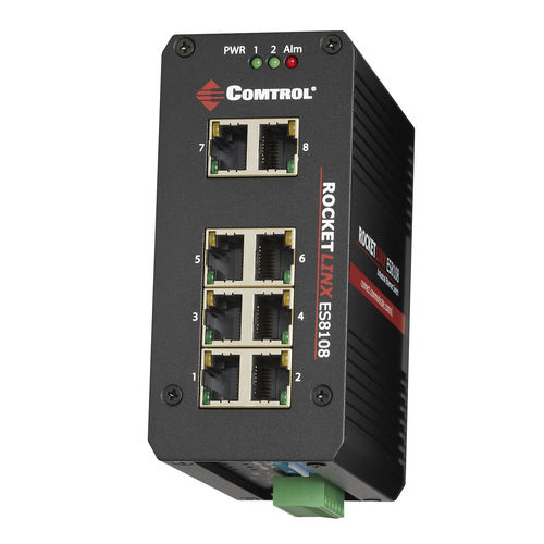 Commutateur Ethernet non administrable - RocketLinx ES8108-XT - Comtrol Corporation - 8 ports / Gigabit Ethernet / sur rail DIN