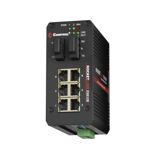 Commutateur Ethernet non administrable - RocketLinx ES8108F-M-XT - Comtrol Corporation - 8 ports / Gigabit Ethernet / de fibre optique