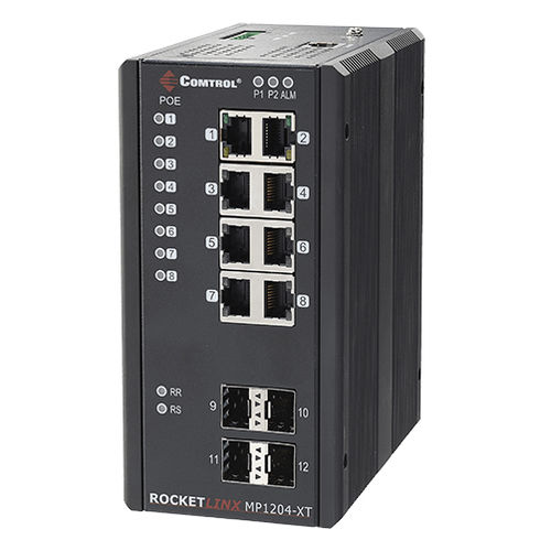 Commutateur Ethernet administrable - RocketLinx ® MP1204-XT - Comtrol Corporation - 12 ports / gigabit / mural