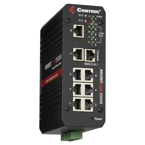 Commutateur Ethernet administrable - RocketLinx ® ES8508-XT - Comtrol Corporation - 8 ports / à montage sur rail DIN / redondant