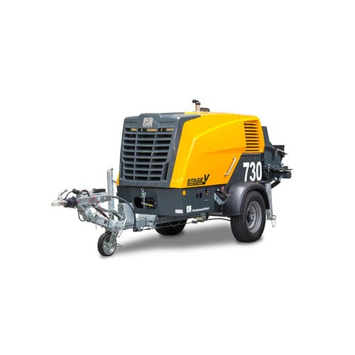 Pompe à béton montée sur remorque - P 730 - PUTZMEISTER - pour chantier / diesel / à piston