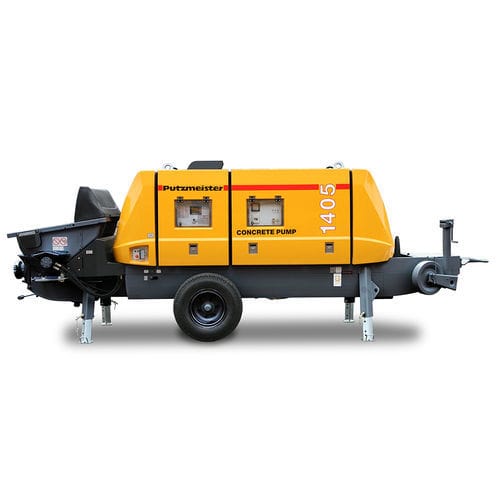 Pompe à béton sur semi-remorque - BSA 1405 E - PUTZMEISTER - pour tunnel / pour chantier / électrique