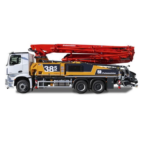 Pompe à béton automotrice additionnelle pour camion malaxeur - M38-5 - PUTZMEISTER - pour chantier