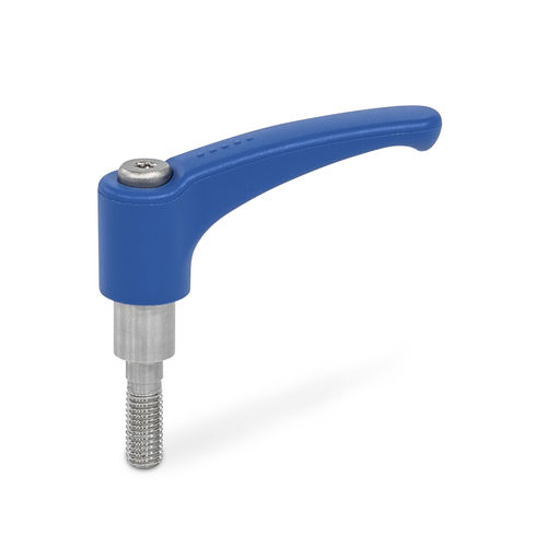 Manette indexable en acier inoxydable - HSK.P - Inocon GmbH - en polyamide renforcé de fibre de verre / réglable / avec insert fileté