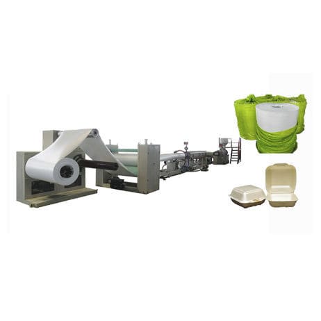 Ligne d'extrusion pour film expansé - HR series - Longkou City Hongrun Packing Machinery Co., Ltd. - avec refroidissement à eau / de plaques / pour PS