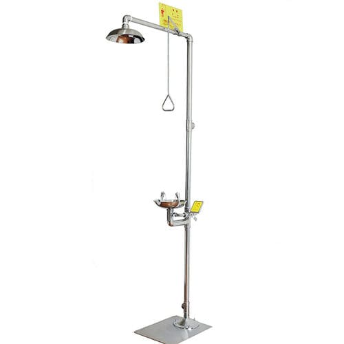 Douche de sécurité montée sur plateforme - DAAO6610 - shanghai DaAo safety equipment Co.LTD - d'extérieur / avec douche oculaire / en acier inoxydable