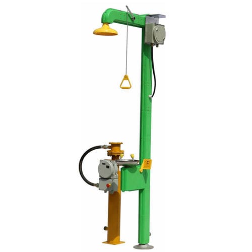 Douche de sécurité montée sur plateforme - DAAO6615EH - shanghai DaAo safety equipment Co.LTD - avec douche oculaire / en plastique / avec chaudière