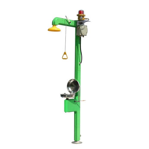 Douche de sécurité montée sur plateforme - DAAO6615-EF-X - shanghai DaAo safety equipment Co.LTD - avec douche oculaire / en plastique / avec chaudière