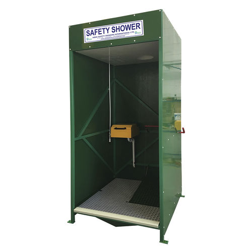 Douche de sécurité sur pied - CS1L - Aqua Safety Showers Internatioanl - avec douche oculaire / pour l'intérieur / d'extérieur