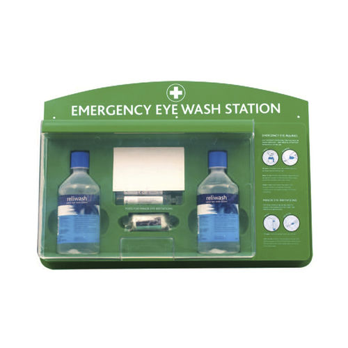 Douche oculaire portable - EWS2 - Aqua Safety Showers Internatioanl - en plastique / avec douche oculaire/faciale / d'intérieur
