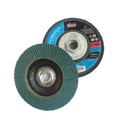 Disque à lamelle à revêtement en zirconium - DanYang Rigo Abrasives Co., Ltd. - pour acier inoxydable / en céramique / en oxyde d'aluminium