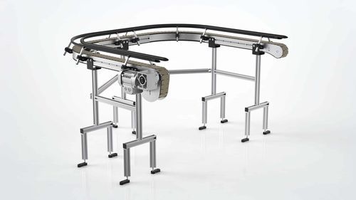 Convoyeur à chaînes - Robotunits GmbH - à chaîne à charnières / courbe / à accumulation