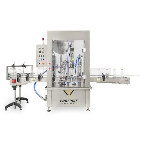 Remplisseuse capsuleuse manuelle - ProFruit Machinery - de flacons / monobloc / pneumatique