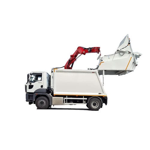 Benne à ordures ménagères chargement arrière - CRANE PRO 100-750 - Procompactor Waste Management Equipment - diesel / avec grue