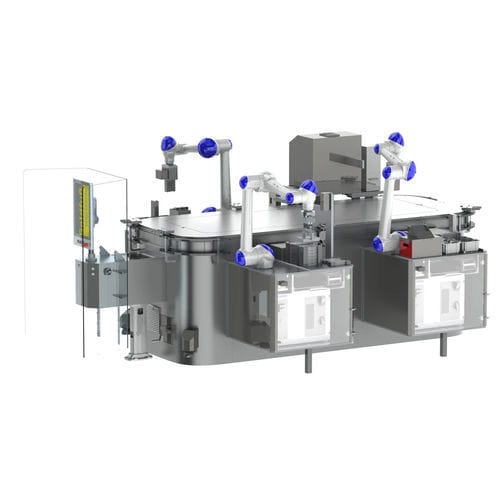 Cellule robotisée avec robot collaboratif - Goldfuss engineering GmbH - d'emballage / d'alimentation / pour l'industrie pharmaceutique