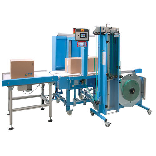 Machine de pose de bandeau automatique - US-2000 TR-AST-BM-J - ATS-Tanner GmbH Banderoliersysteme - à écran tactile / mobile / avec convoyeur à bande
