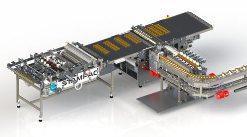Système d'alimentation de machine d'emballage pour l'industrie alimentaire - LEKO series - Stampac GmbH - automatique / à tapis / pour ligne de production