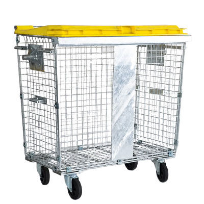 Conteneur à déchets en acier - 1002035 + 1001791 - SUFILOG - pour déchets industriels / pour papier / avec couvercle