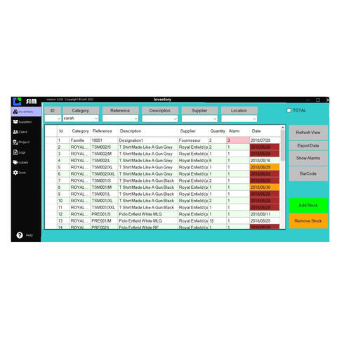 Logiciel de gestion de stock - SIM - SOLTI - industriel