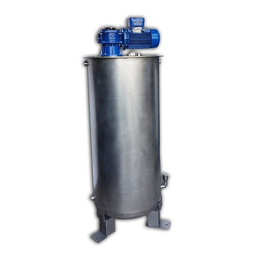 Récipient avec mélangeur - ASS-TK1403-ME - Airmation ECP srl - à accumulation / en acier inox / cylindrique