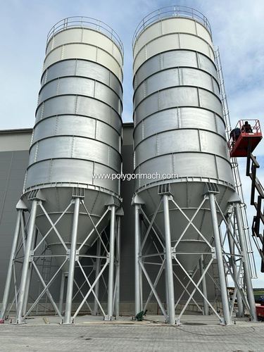 Silo de ciment - Polygonmach - à fond conique / pour poudre / pour l'industrie