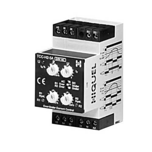 Relais de surveillance de surintensité - TCC-H2-5A-V2 series - HIQUEL - de sous-intensité / 2NO / AC/DC