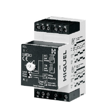 Relais de contrôle de niveau - TCL series  - HIQUEL - 2NO/NF / AC/DC / sur rail DIN