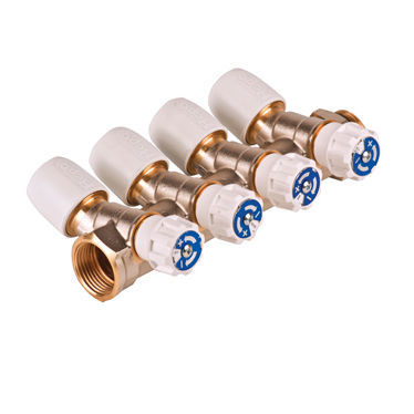 Manifold 4 voies - HX94T/15W - Wavin - en laiton / hydraulique / pour liquide
