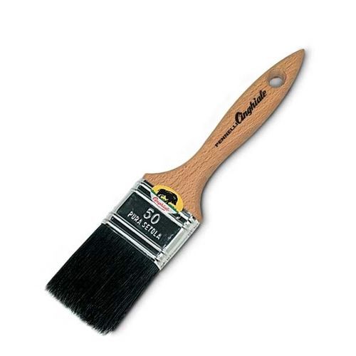 Pinceau plat - 543 series  - PENNELLI CINGHIALE SRL - avec manche en bois