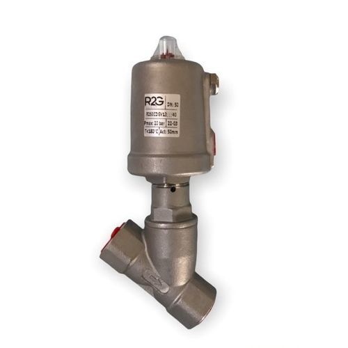 Vanne à siège incliné - R2SI NC - R2G Fluidics Srl - à piston / à commande pneumatique / de contrôle de débit