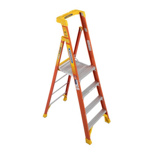 Escabeau portable - PD6204 - WERNER CO - en aluminium / à marches rivetées