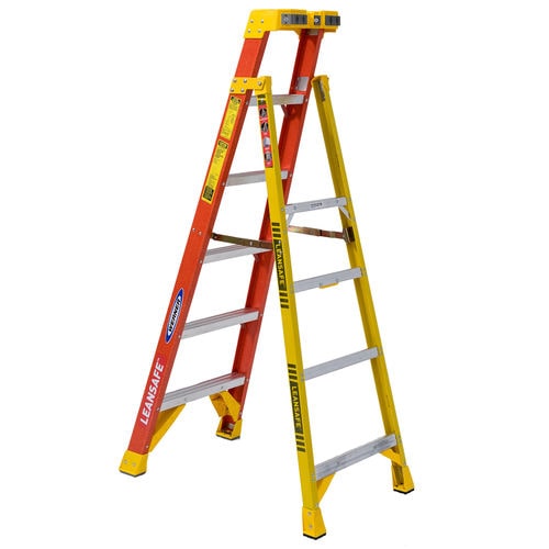 Escabeau portable - L6206 - WERNER CO - en fibre de verre / à marches rivetées