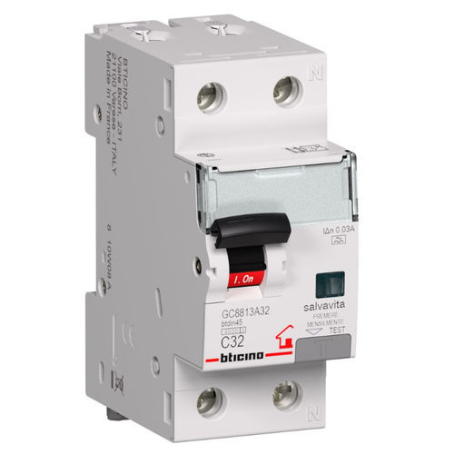 Dispositif différentiel à courant résiduel magnéto-thermique - GC8813A32 - BTICINO - monophasé / 2 pôles / sur rail DIN
