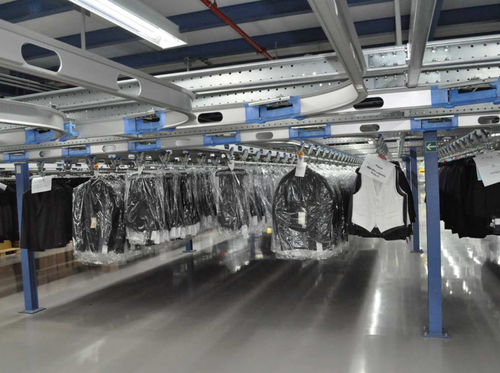 Système de convoyage de transport - OMNIFLO - Schönenberger Systeme GmbH - pour vêtements / pour textiles / aérien
