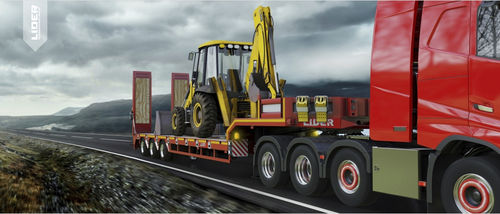Semi-remorque extra-surbaissée - lider trailer - pour machines / de chantier / à 3 essieux