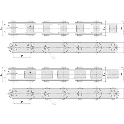 Chaîne à axe creux - SL HP - Sugiyama Chain Co., Ltd. - de transmission / en acier / à double pas